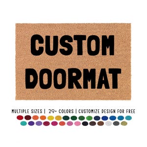 Custom Doormat: Personalized Welcome Mat, Customizable Door Mat, Business Logo, Housewarming Gift, Realtor Present, Wedding Gift