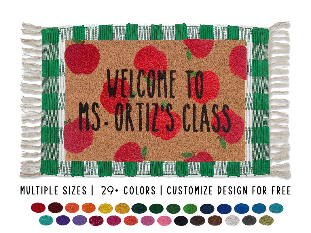 Personalized Teacher Doormat Classroom Doormat Apple Etsy New Zealand