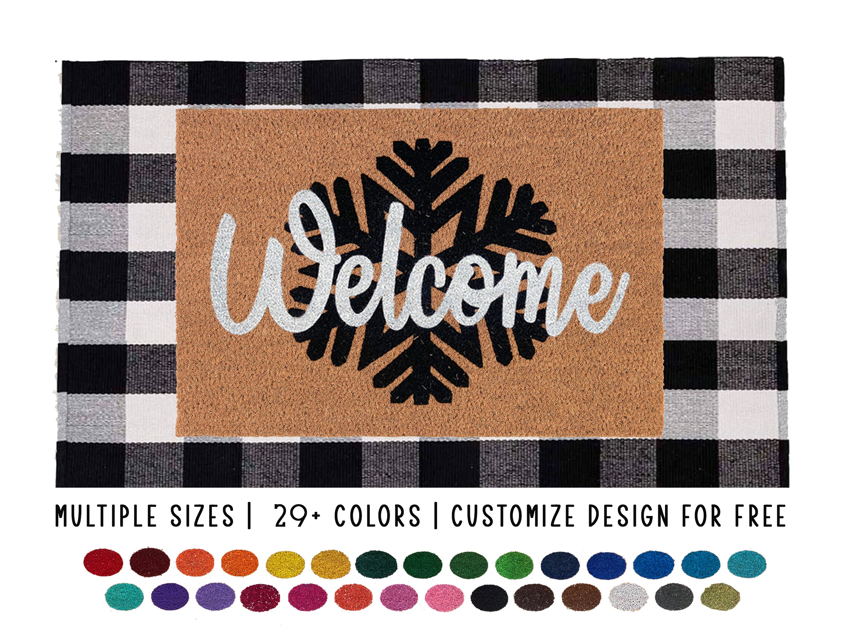 Snowflake Welcome Outdoor Mat – Mocha's Creative Corner