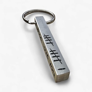 11th Steel Anniversary Stainless Steel Custom Engraved Bar Keychain Personalized Gift All 4 Sides
