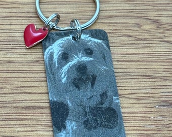 Grawerowany brelok z personalizowanym napisem "Pamiątka po zwierzęciu"
