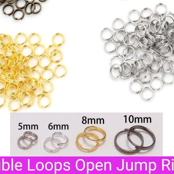 200pcs/lot 5 6 7 8 10 mm Open Jump Rings Double Loops Gold Silver Color Split Rings Connectors For Jewelry Making Supplies DiY