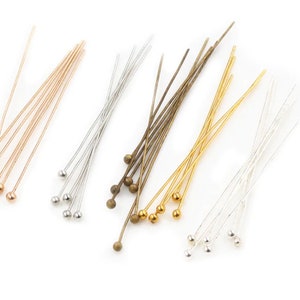 200pcs/lot 16 20 25 30 40 45 50mm Silver Color Metal Ball Head Pins For Diy Jewelry Making Head pins Findings Diameter 0.5mm Supplies