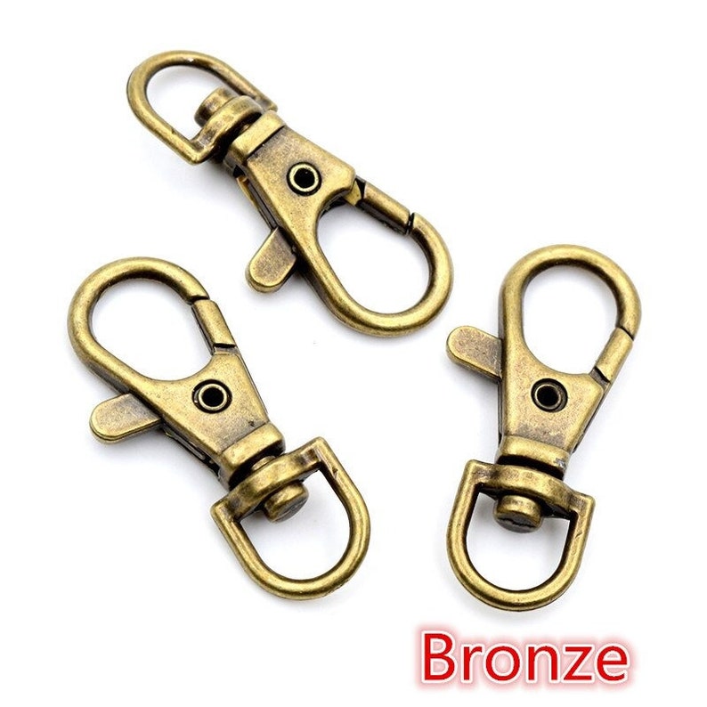 10pcs/lot 32mm 36mm 38mm Plated Jewelry Findings,Lobster Clasp Hooks for Necklace&Bracelet Chain DIY Bronze