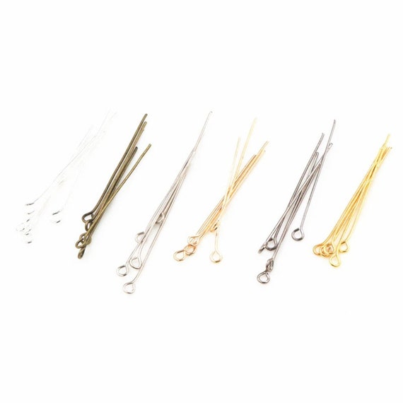 Eye Head Pins 20/25/30/35/40/45/50mm Metal Eye Pin Needles Jewelry Making  Suppli