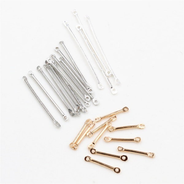 100pcs/lot 15 20 25 30 35 40mm Bar Shape Connectors Earring Connectors Diy Accessories For Earrings Jewelry Making Materials