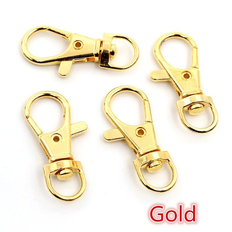 10pcs/lot 32mm 36mm 38mm Plated Jewelry Findings,Lobster Clasp Hooks for Necklace&Bracelet Chain DIY Gold