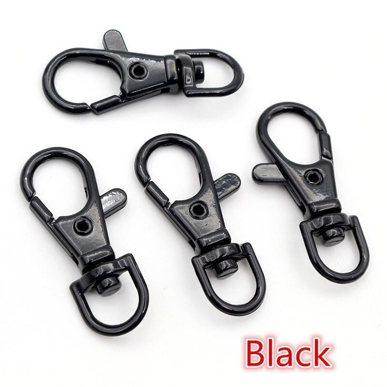 10pcs/lot 32mm 36mm 38mm Plated Jewelry Findings,Lobster Clasp Hooks for Necklace&Bracelet Chain DIY Black