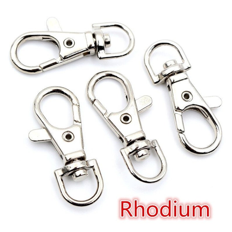 10pcs/lot 32mm 36mm 38mm Plated Jewelry Findings,Lobster Clasp Hooks for Necklace&Bracelet Chain DIY Rhodium