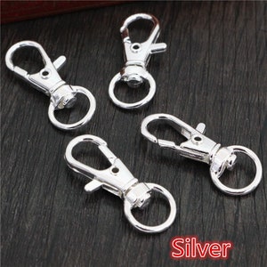 10pcs/lot 32mm 36mm 38mm Plated Jewelry Findings,Lobster Clasp Hooks for Necklace&Bracelet Chain DIY Silver