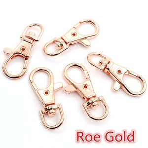 10pcs/lot 32mm 36mm 38mm Plated Jewelry Findings,Lobster Clasp Hooks for Necklace&Bracelet Chain DIY Rose gold