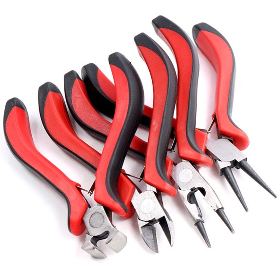 Needle Nose Pliers for Jewelry Making, Round Nose Pliers, Flat Nose Pliers,  Wire Cutters, Beading Suppliers Hand Tool Red 12.5cm/ 1pcs 