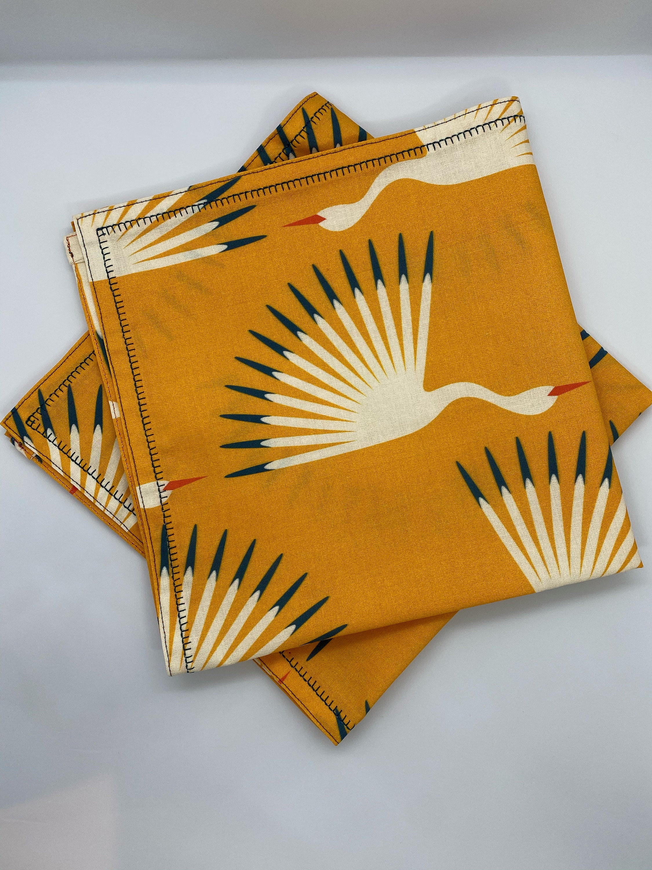Crane Dinner Napkins Etsy