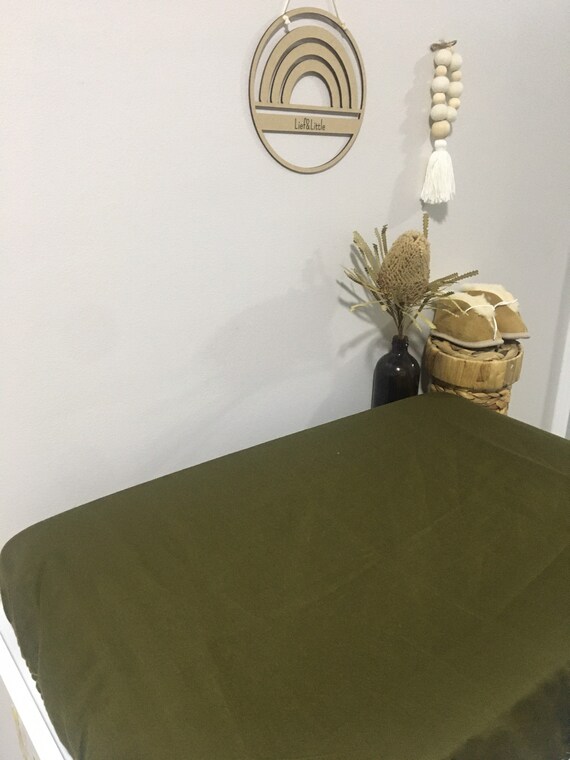 olive green cot sheet