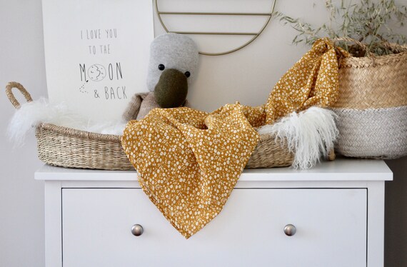 mustard muslin swaddle