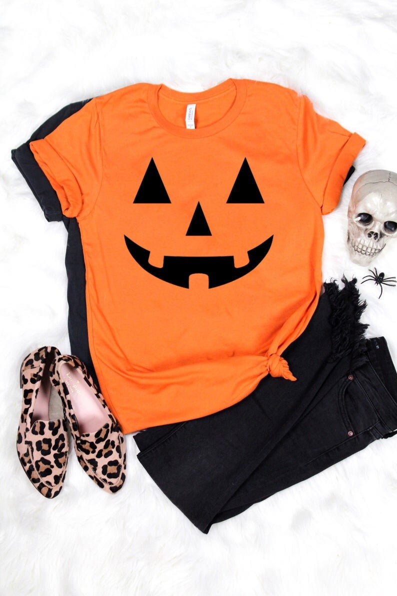 Toddler Jack O Lantern Pumpkin Halloween Day Tee Black