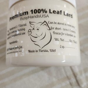 100% Natural Leaf Lard From Small Florida Farm, NON -GMO immagine 3