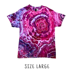 Tie Dye Short Sleeve Tee Shirt | Size Large | 100% Cotton Adult Unisex Short Sleeve Tee Shirt | Hand Dyed Tie Dye Ice Dye | Ready to Ship