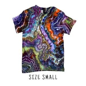 Tie Dye Short Sleeve Tee Shirt | Size Small | 100% Cotton Adult Unisex Short Sleeve Tee Shirt | Hand Dyed Tie Dye Ice Dye | Ready to Ship