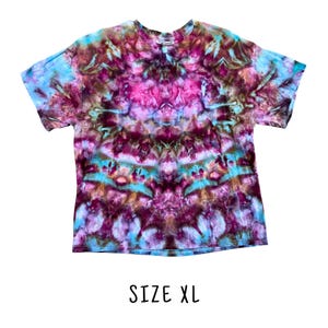 Tie Dye Short Sleeve Tee Shirt | Size XL | 100% Cotton Adult Unisex Short Sleeve Tee Shirt | Hand Dyed Tie Dye Ice Dye | Ready to Ship