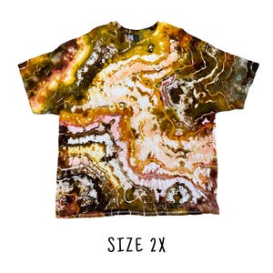 Tie Dye Kurzarm T-Shirt | Größe 2X | 100% Baumwolle Erwachsene Unisex Kurzarm T-Shirt | Handgefärbte Tie Dye Eisfärbung | Versandfertig