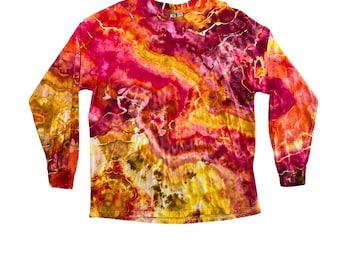 Tie Dye Long Sleeve Tee Shirt | Unisex Size XL | 100% Cotton Crewneck Tee