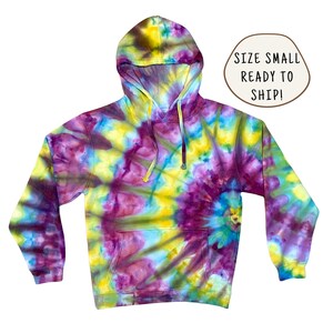 Tie Dye Pullover Hoodie | Size Small | Cotton Fleece Pullover Hooded Sweatshirt | Ice Dye Tie Dye Hand Dyed | Ready to Ship
