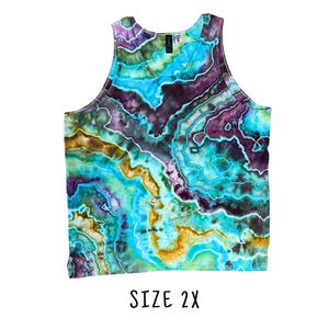 Men&#39;s Tie Dye Tank Top | Size 2X | Classic Unisex Sleeveless 100% Cotton Tank Top | Hand Dyed Ice Dye Tie Dyed | Ready to Ship