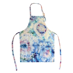 Hand Dyed Tie Dye Apron with Front Pockets & Adjustable Neck | 100% Cotton Canvas | Cooking Baking Chef  Barista Artist | Ready to Ship