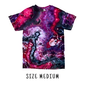 Tie Dye Short Sleeve Tee Shirt | Size Medium | 100% Cotton Adult Unisex Short Sleeve Tee Shirt | Hand Dyed Tie Dye Ice Dye | Ready to Ship