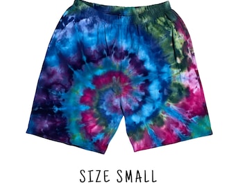 Tie Dye Men's Jean Shorts - Tie Dye Rainbow Shorts - Spiral Tie