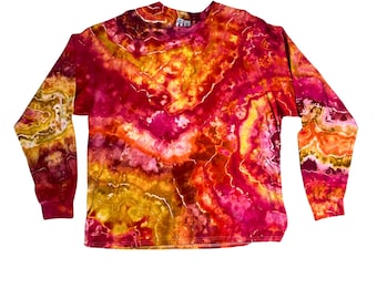 Tie Dye Long Sleeve Tee Shirt | Unisex Size 2X | 100% Cotton Crewneck Tee
