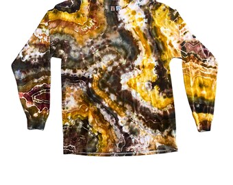 Tie Dye Long Sleeve Tee Shirt | Unisex Size Large | 100% Cotton Crewneck Tee