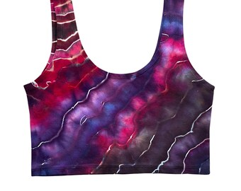 Tie Dye Crop Tank Top | Women's Size Large | Stretchy Form-Fitting Cotton Spandex Crop Top