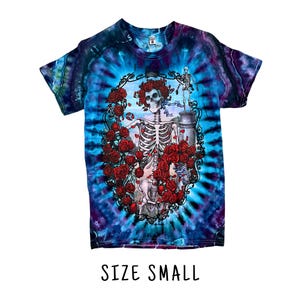 Tie Dye Grateful Dead Tee Shirt | Size Small | 100% Cotton Short Sleeve Official Merch Tee Shirt | Ice Dyed Hand Dyed | Ready to Ship