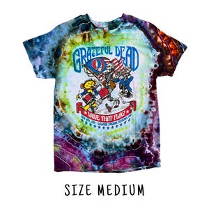 Tie Dye Grateful Dead Tee Shirt | Size Medium | 100% Cotton Short Sleeve Official Merch Tee Shirt | Ice Dyed Hand Dyed | Ready to Ship