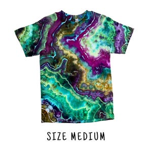 Tie Dye Short Sleeve Tee Shirt | Size Medium | 100% Cotton Adult Unisex Short Sleeve Tee Shirt | Hand Dyed Tie Dye Ice Dye | Ready to Ship
