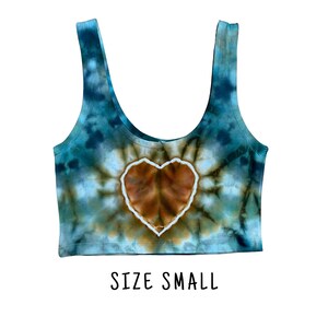 Tie Dye Crop Tank Top | Size Small | Stretchy Cotton/Spandex Form-Fitting Women&#39;s Crop Top | Hand Dyed Ice Dyed | Ready to Ship