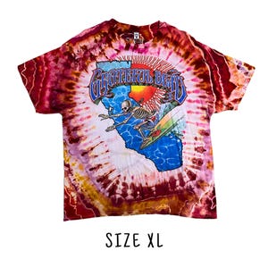 Tie Dye Grateful Dead Tee Shirt | Size XL | 100% Cotton Short Sleeve Official Merch Tee Shirt | Ice Dyed Hand Dyed | Ready to Ship