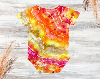Tie Dye Baby Bodysuit "Fire" | Sizes Newborn - 24M | MADE TO ORDER