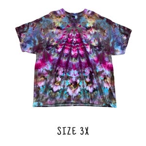 Tie Dye Kurzarm T-Shirt | Größe 3X | 100% Baumwolle Erwachsene Unisex Kurzarm T-Shirt | Handgefärbte Tie Dye Eisfärbung | Versandfertig