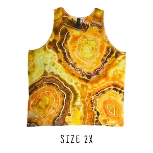 Men&#39;s Tie Dye Tank Top | Size 2X | Classic Unisex Sleeveless 100% Cotton Tank Top | Hand Dyed Ice Dye Tie Dyed | Ready to Ship