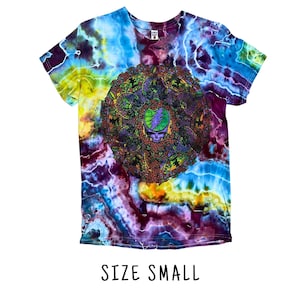 Tie Dye Grateful Dead Tee Shirt | Size Small | 100% Cotton Short Sleeve Official Merch Tee Shirt | Ice Dyed Hand Dyed | Ready to Ship