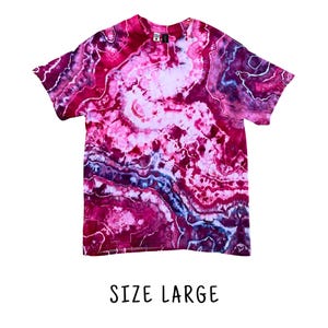 Tie Dye Short Sleeve Tee Shirt | Size Large | 100% Cotton Adult Unisex Short Sleeve Tee Shirt | Hand Dyed Tie Dye Ice Dye | Ready to Ship