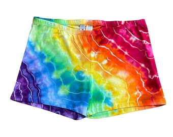 Tie Dye Shorts | Women's Size XL | Elastic Waist Cotton Blend | Ice Dyed
