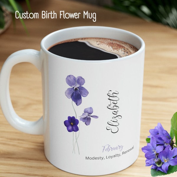 Birth Flower Mug Custom Birth Flower Gifts Mom Birth Flower November Birth Flower Birth Month Flower Birth Flower Bouquet December Birth