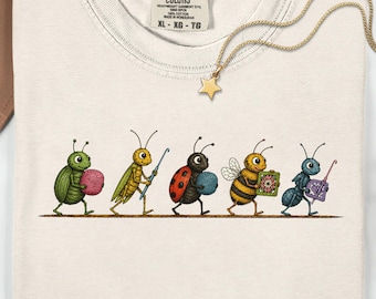 Comfort Colors Crochet Shirt, Funny Crocheter Gift, Storybook Bug Tee, Crochet Lover Shirt, Yarn Lover Gift, Vintage Bug Tee