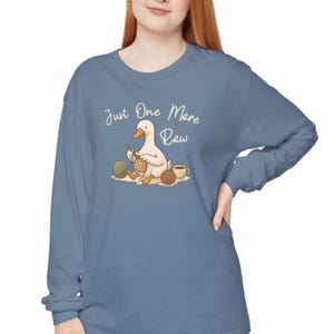 Funny Goose Crocheter Shirt, Crochet Lover Gift, Just One More Row, Comfort Colors Yarn Shirt, Funny Crochet Gift