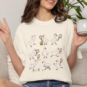 Cute Goose Tennis Shirt Comfort Colors, Funny Tennis Player Tee, Funny Goose Coach Gift, Womens Tennis Team Shirt, Sports Mom Graphic Tee