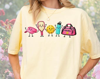 Comfort Colors Cute Pickleball Shirt, Cute Pickleball Accessories Tee, Pickleball Lover Gift, Women's Pickleball Shirt